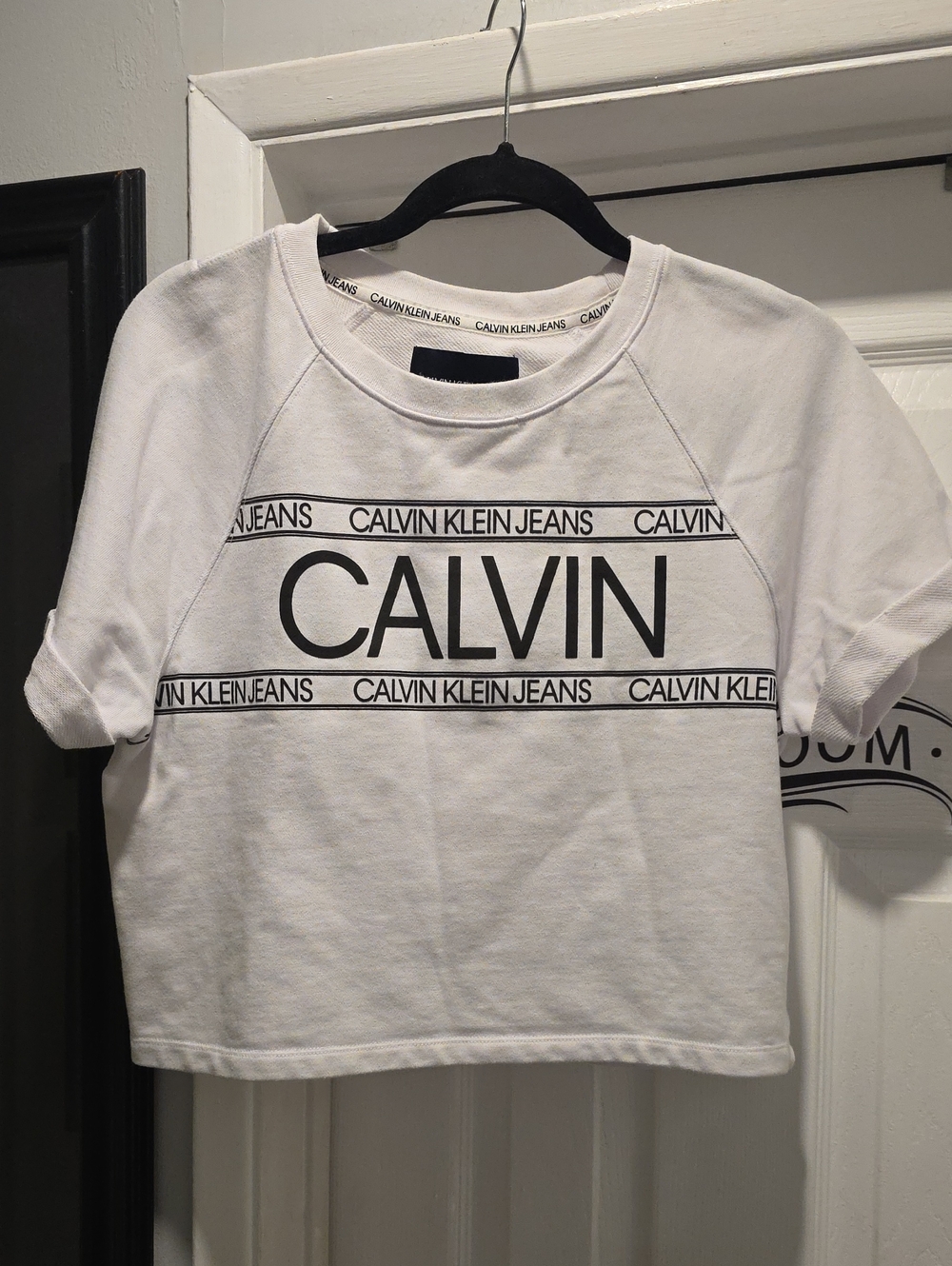 Calvin Klein Jeans White Tee with Black Logo